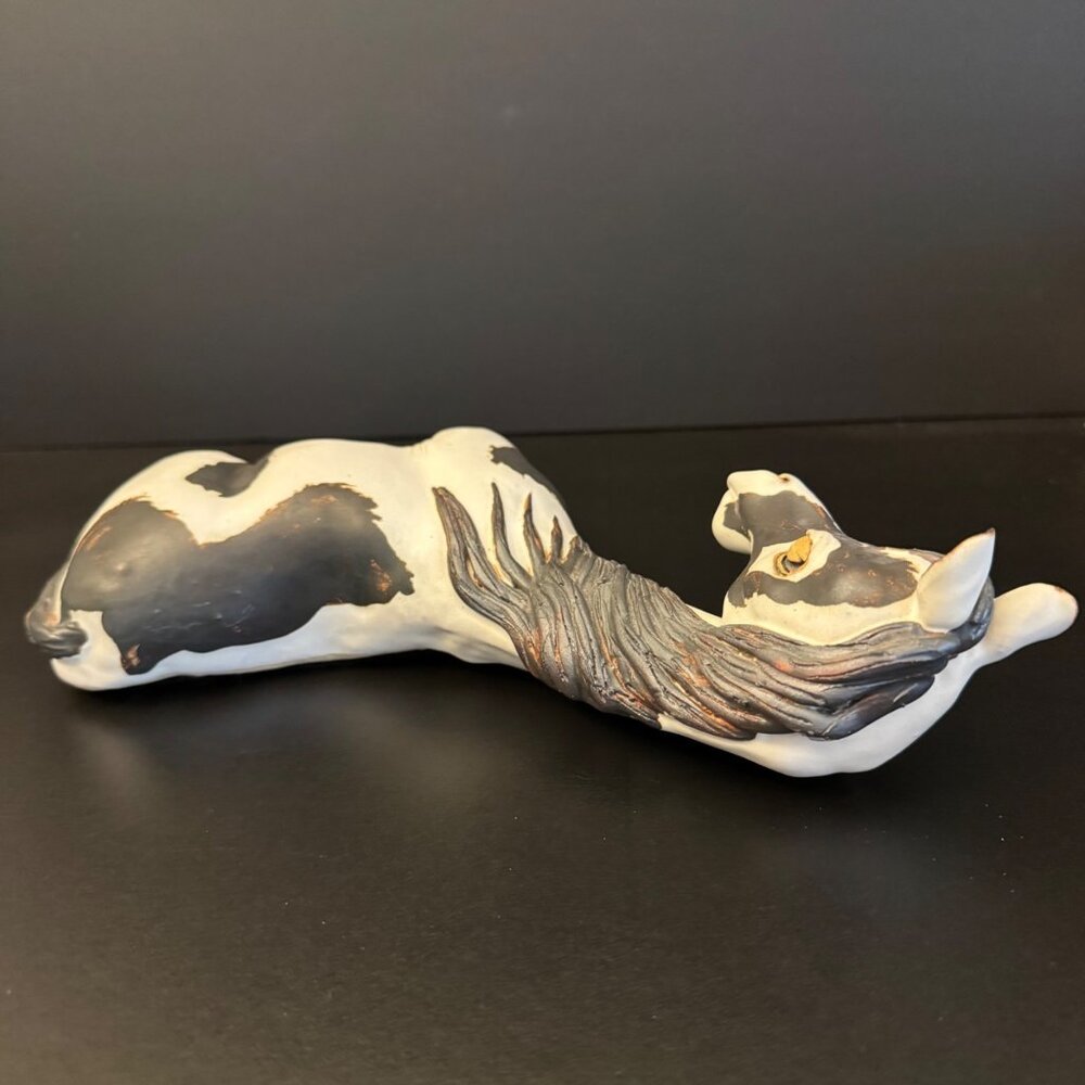 Handcrafted Ceramic Horse Figurines Set Of 2 Stamped Bier 2003 Painted White & G - Picture 16 of 16